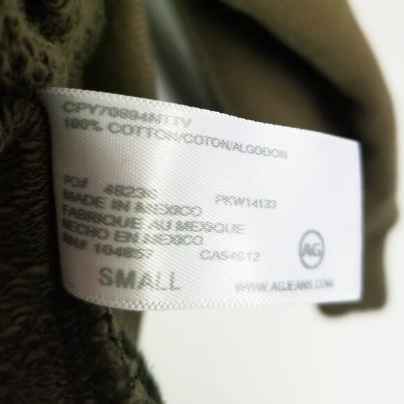 AG Adriano Goldschmied Olive Army Green Crewneck Sweatshirt Elba Womens S Cotton - Picture 9 of 13